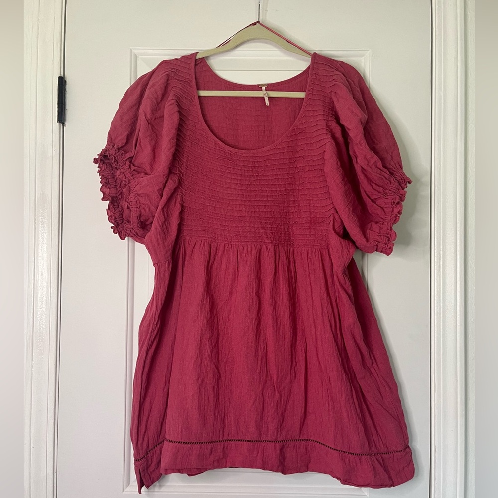 Free people pink babydoll mini dress